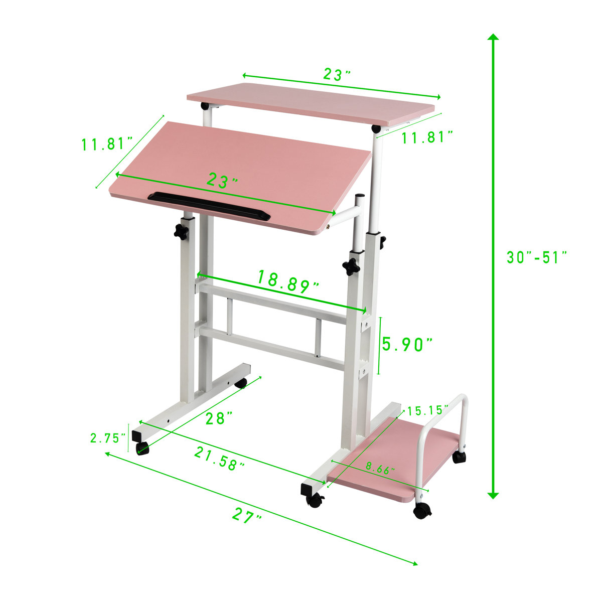 Mind Reader Bedside Workstation Adjustable NightstandStanding Desks & Reviews Wayfair
